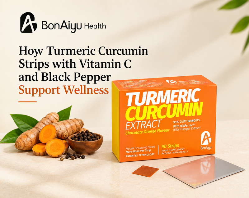 How Turmeric Curcumin Strips with Vitamin C and Black Pepper Support Wellness