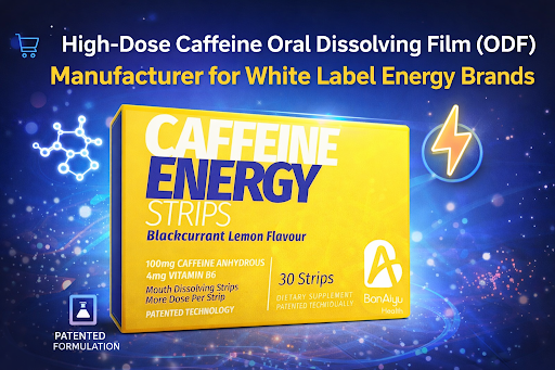 High-Dose Caffeine Oral Dissolving Film (ODF) Manufacturer for Private Label Energy & Focus Brands