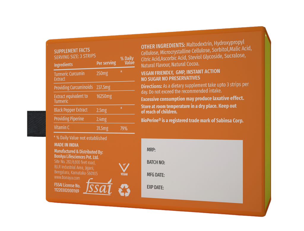 Turmeric Curcumin extract Strips