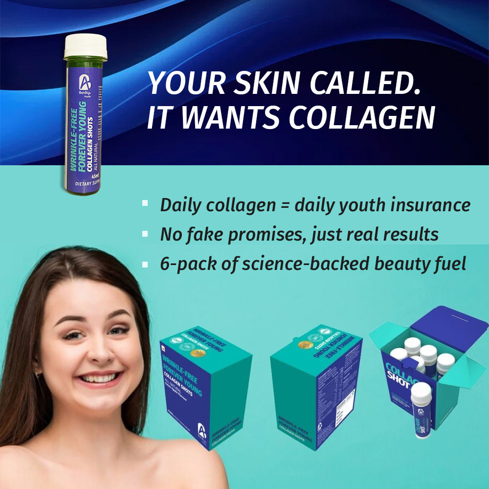 BonAiyu Wrinkle-free Forever young COLLAGEN SHOTS (Pack of 6 Bottles)