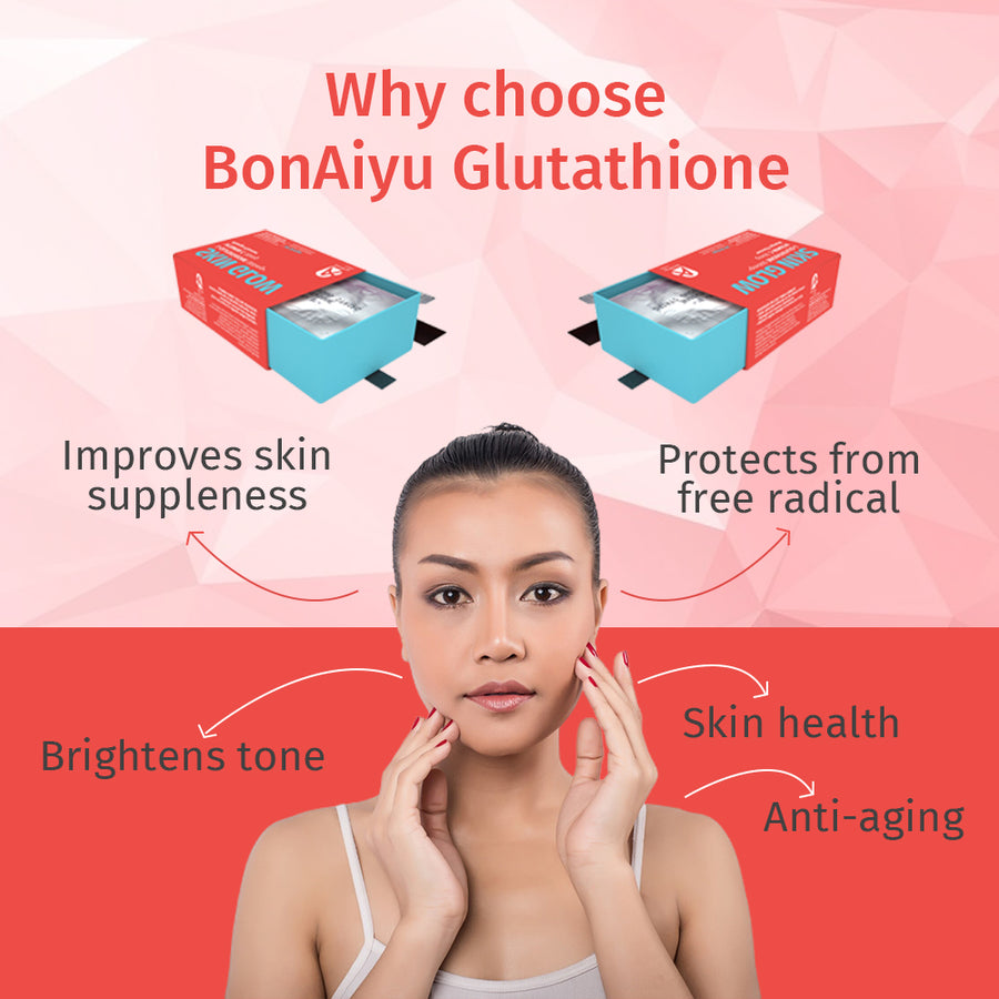 BonAiyu SKIN GLOW L-GLUTATHIONE 500mg + VITAMIN C 50mg